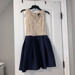 Navy and Gold Lace Formal Dress Size 3